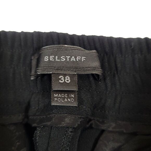 Belstaff England Dress Pants US 6 Black Stretch Front Crease Zipper Pocket UK 38 - Picture 6 of 11